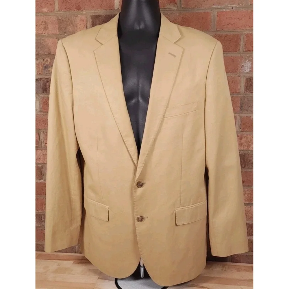 J Crew Aldridge Larusmiani Tessuti Italian Cotton Mens S 42L Blazer Sport Jacket